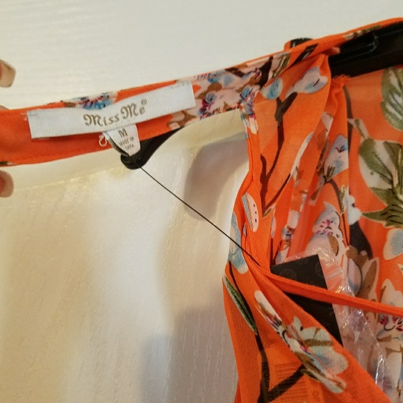 NWT Miss Me sheer floral print top - Picture 2 of 4